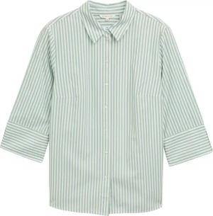 TOM TAILOR Damen Plus Size - Loose Fit Bluse mit Streifenmuster, grün, Gestreift, Gr. 50