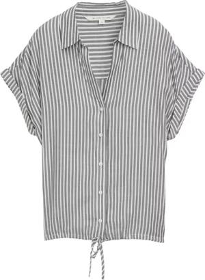 TOM TAILOR Damen Loose Fit Bluse mit Streifenmuster, blau, Gestreift, Gr. 42
