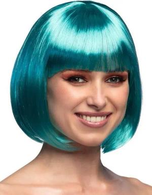 Boland Kostüm-Perücke Pagenschnitt blaugrün - Faschings Kostüm Perücke, Accessoire für glamouröse Outfits