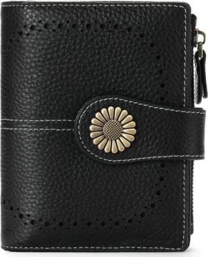 RWEUOQ Mini Geldbörse Geldbörse Damen Leder aus weichem Echtleder mit 16 Kartenfächer (geldbeutel damen leder, brieftasche damen, portemonnaie damen klein), Mit RFID- und NFC-Schutz, multifunktionale Aufbewahrung