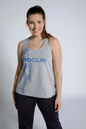 Ulla Popken T-Shirt Top XL-Statement Rundhals sportiver Rücken