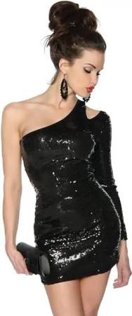 Atixo Abendkleid Minikleid mit Pailletten Abendkleid Partykleid Cocktail Club-Kleid