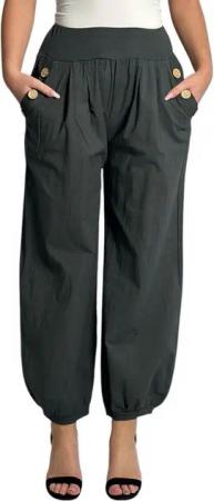 Mississhop Haremshose Damen Baumwolle Aladinhose Unifarbe Hose Sommerhose M.297