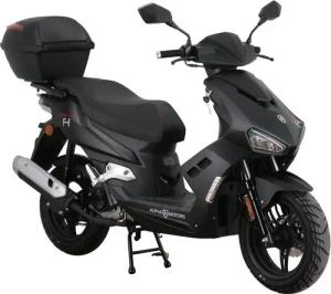 Alpha Motors Motorroller Mustang FI, 50 ccm, 45 km/h, Euro 5, (Set, mit Topcase), mit USB-Anschluss und Lenkerschloss, sportliches Design
