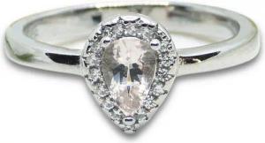 Goldene Hufeisen Solitärring Morganit Ring 925 Silber Rhodiniert Damen Edelsteine Fingerring, Edelsteinschmuck für Damen