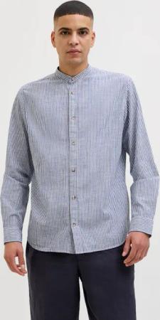 Jack & Jones Langarmhemd "JJESUMMER BAND SHIRT LS SN", mit Bandkragen