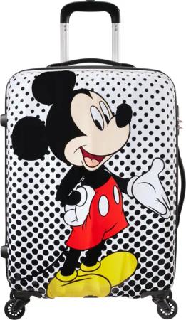 American Tourister Hartschalen-Trolley "Disney Legends, Mickey Mouse Polka Dot, 65 cm", 4 Rollen, Kinderreisekoffer Reisekoffer Aufgabegepäck TSA-Zahlenschloss