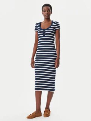 Tommy Hilfiger Kleid für den Alltag Henley WW0WW43864 Dunkelblau Slim Fit