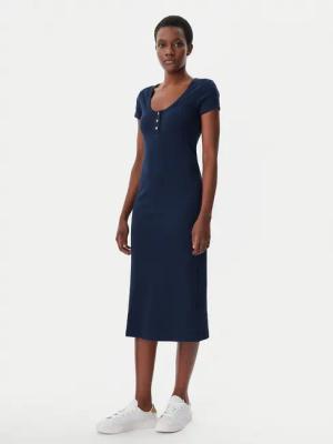 Tommy Hilfiger Kleid für den Alltag Henley WW0WW43864 Dunkelblau Slim Fit