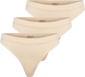 ONLY T-String "ONLVICKY RIB S-LESS THONG 3-PK NOOS", (Packung, 3 St.)