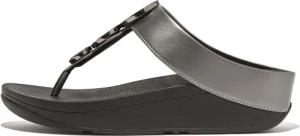 Fitflop Dianette "HALO BEAD-CIRCLE METALLIC TOE-POST SANDALS", Pool Slides, Pantolette mit dämpfender Zwischensohlentechnologie