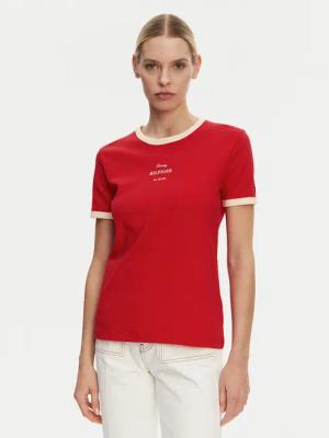 Tommy Hilfiger T-Shirt Monotype WW0WW44586 Rot Regular Fit