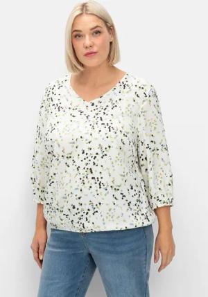 Sheego Tunika in Schlupfform, mit Blumenprint, champagner gemustert, Gr.58