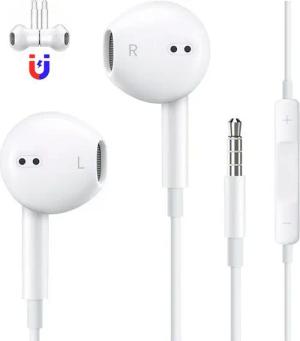 BRAIDOL Kopfhörer, HiFi-Stereo-In-Ear-Kopfhörer mit Mikrofon In-Ear-Kopfhörer (3,5 mm Kopfhörer, Kabelgebundene Kopfhörer, kompatibel mit iPhone/iPad/Android/Samsung/MP3/Laptop/Computer, Weiß)