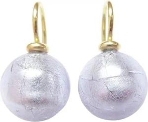 Mugello Paar Ohrhänger Murano flieder gold platt. elegant stylisch modern Unikat, Handgearbeitetes Muranoglas mit eingearbeitetem Blattgold aus Italien