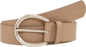 TOM TAILOR Damen TTIVY Ledergürtel mit abgerundeter Dornschließe, beige, Uni, Gr. 90