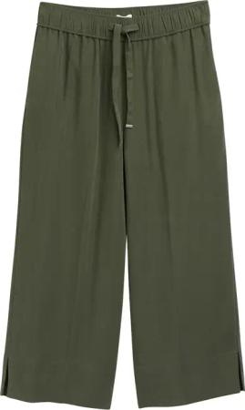 TOM TAILOR Damen High Waist Culotte Hose, grün, Uni, Gr. 44/28