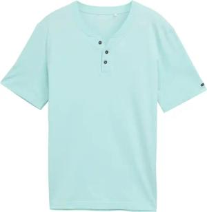 TOM TAILOR Herren Henley T-Shirt aus Baumwolle, grün, Gestreift, Gr. XL