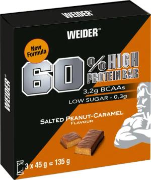 Weider Proteinriegel 60 % Karamell Erdnussbutter 3er-Pack