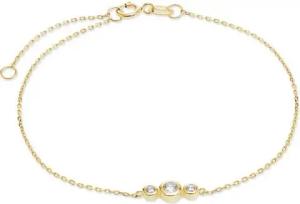 FAVS Silberarmband FAVS Damen-Armband 375er Gelbgold 3 Zirkonia, Modern