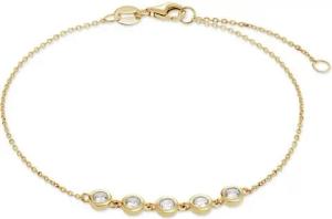 FAVS Silberarmband FAVS Damen-Armband 375er Gelbgold 5 Zirkonia, Modern