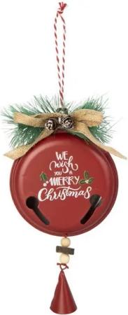 MICA Christbaumschmuck Dekohänger Glocke - We wish you a merry Christmas - ca. 27,5 x 10 cm