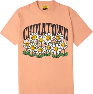 Market Smiley Flower Power F0609 T-shirt Orange