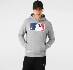 New Era Logo Hoody Grau