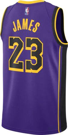Nike NBA Los Angeles Lakers Lebron James Dri-fit Statement Swingman Trikot Lila F508