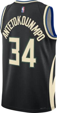 Nike NBA Milwaukee Bucks Giannis Antetokounmpo Dri-fit Statement Swingman Trikot Schwarz 0