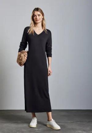 Street One Frauen V-Neck Kleid in Blau, Gr: 36