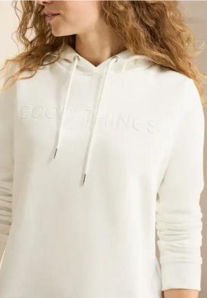 Cecil Damen Hoodie mit Artwork in Weiß, Gr: S