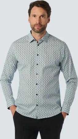 NO EXCESS Langarmhemd - Hemd mit Minimalprint - Herrenhemd Langarmhemd