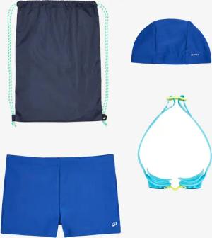 Schwimm-Set Jungen Badeanzug Schwimmbrille Badekappe Beutel - 100 blau