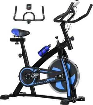 SPORTNOW Heimtrainer Radfahrgerät mit verstellbarem Sitz und Widerstand (Standfahrrad), für Erwachsene, Blau