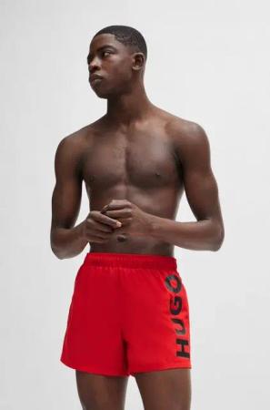 HUGO Badeshorts ABAS seitlich mit großem HUGO Logo-Print