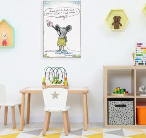 LuckyLinde Leinwandbild "Die kleine Maus - Seid glücklich…", Tiere-Mäuse-Schriftzug-Sprüche-little star-Motivationsbilder-Figuren-Filmfiguren, (1 St.), Exklusive JANOSCH Kindermotive
