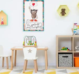 LuckyLinde Leinwandbild "Sei geliebt auf Ewigkeit", Tiere-Mäuse-Herzen-Herzbilder-Schriftzug-Sprüche-little star-Motivationsbilder-Figuren-Filmfiguren, (1 St.), Exklusive JANOSCH Kindermotive