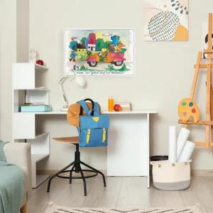 LuckyLinde Leinwandbild "Der kleine Tiger und der kleine Bär - Abenteuer", Tiere-Tiger-Teddy-Schriftzug-Sprüche-Liebessprüche-little star-Motivationsbilder-Natur-Ente-Enten-Figuren-Filmfiguren-Bär-Bären, (1 St.), Exklusive JANOSCH Kindermotive