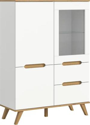 Home affaire Highboard "Alesund, Höhe 140cm, 2 Türen, 1 Schubkasten,konischer Fuß, Scandi-Look", Anrichte, Schrank, Kommode, Midischrank, Wohnmöbel, Wohnzimmer