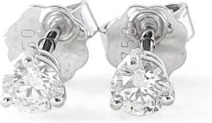 Webgoldschmied Paar Ohrstecker Diamant Ohrstecker 750 Weißgold mit 2 Diamanten Brillanten 0,42 F/IF, 750 Weißgold