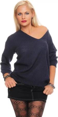 Mississhop V-Ausschnitt-Pullover Damen Strick Pullover Sweatshirt Pulli 3011