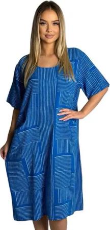 Mississhop Sommerkleid Baumwollkleid 100 % Baumwolle Casual Shirtkleid Strandkleid M.377