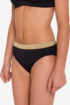 Bikini-Hose Mädchen 900 Buddy schwarz/gold