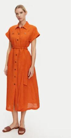 Luisa Spagnoli Hemdkleid Parete 541978 Orange Regular Fit
