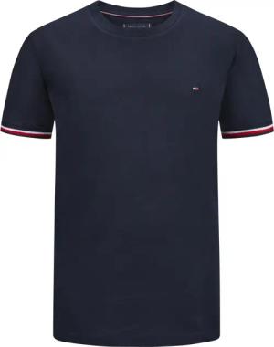Tommy Hilfiger Piqué T-Shirt mit Streifenakzenten und Logo-Stickerei