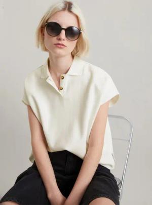 Ärmelloses Poloshirt wide