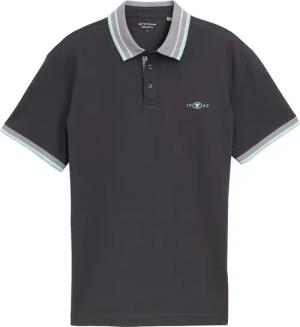 TOM TAILOR Herren Piqué Poloshirt mit Stretch, schwarz, Uni, Gr. M