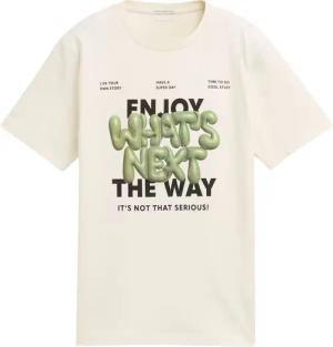 TOM TAILOR Jungen T-Shirt mit Print, weiß, Uni, Gr. 140