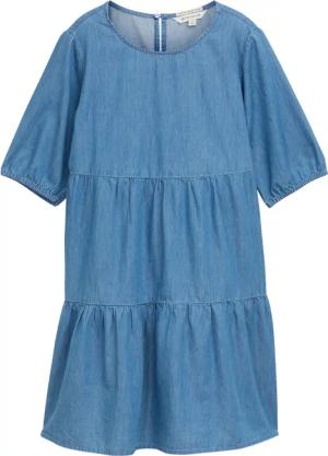 TOM TAILOR Mädchen Leichtes Mini-Jeanskleid, blau, Uni, Gr. 128